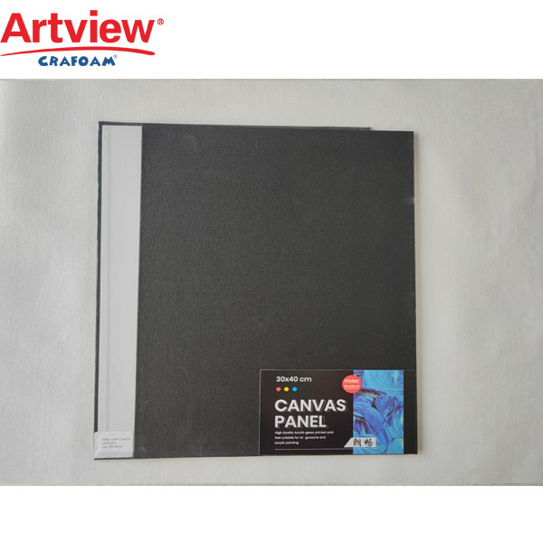 280g black coated cotton + cardboard canvas panel